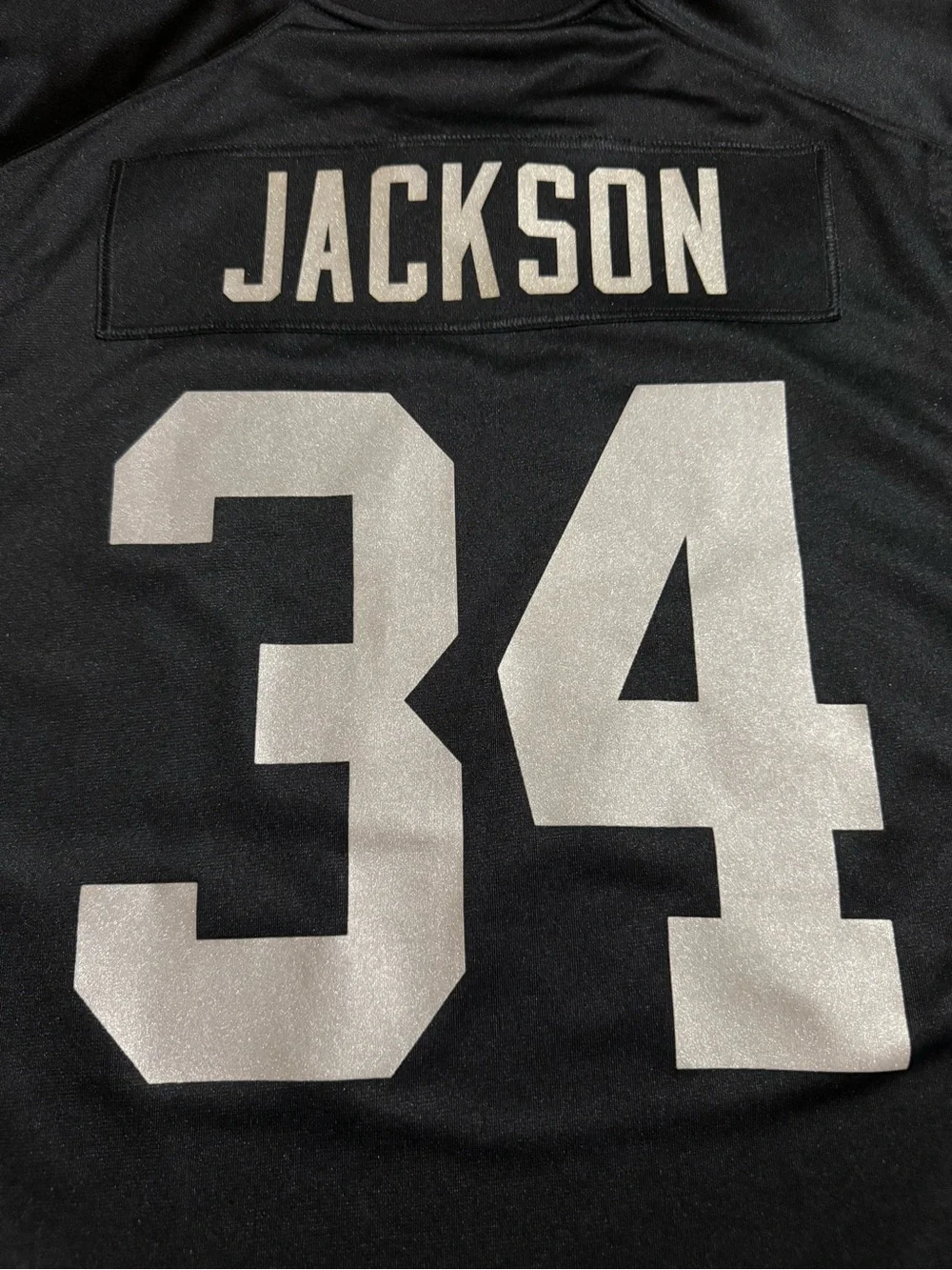 Bo Jackson #34 Raiders Nike NFL Jersey Men’s Large Black Silver